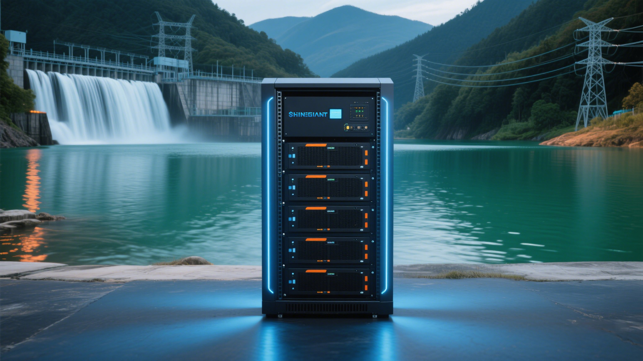 armadio batteria montato a rack